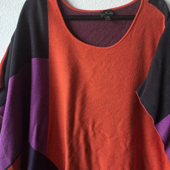 Colorful Colorblock Oversized Worthington Women's Sweater Size L/XL - Picture 6 of 7
